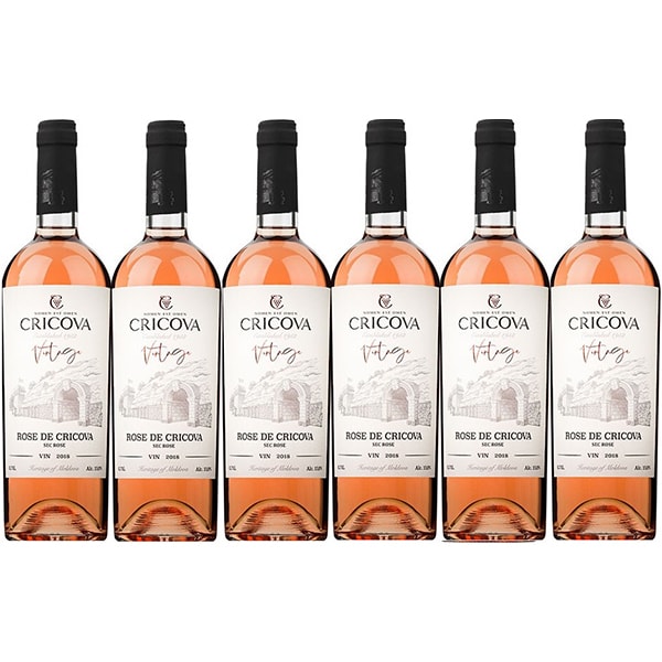 Vin rose sec Cramele Cricova Vintage 2019, 0.75L, 6 sticle