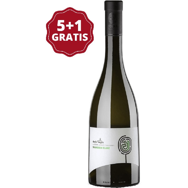 Vin alb sec Crama Jelna Dealu Negru Sauvignon Blanc 0.75L, 5+1 sticle
