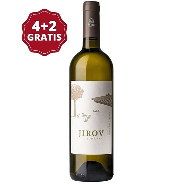 Vin alb sec Corcova Jirov Alb, 0.75L, 6 sticle