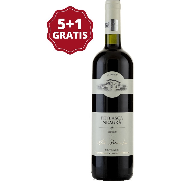 Vin rosu demisec Domeniile Tohani Feteasca Neagra, 0.75L, 5+1 stIcle