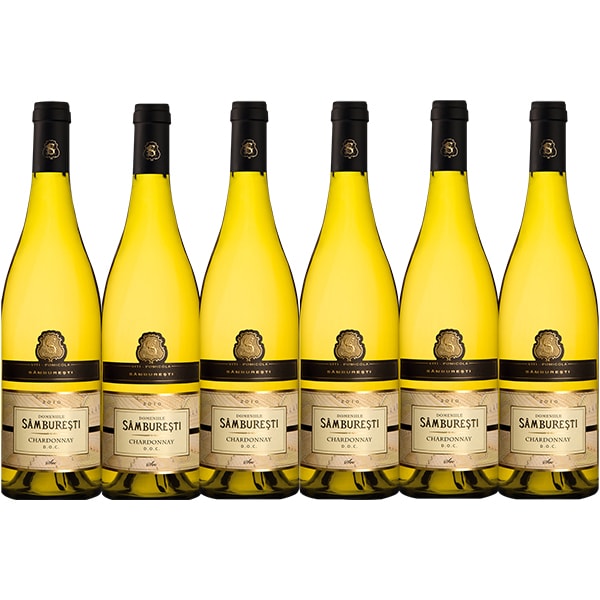 Vin alb sec Domeniile Samburesti Chardonnay 2021, 0.75L, bax 6 sticle