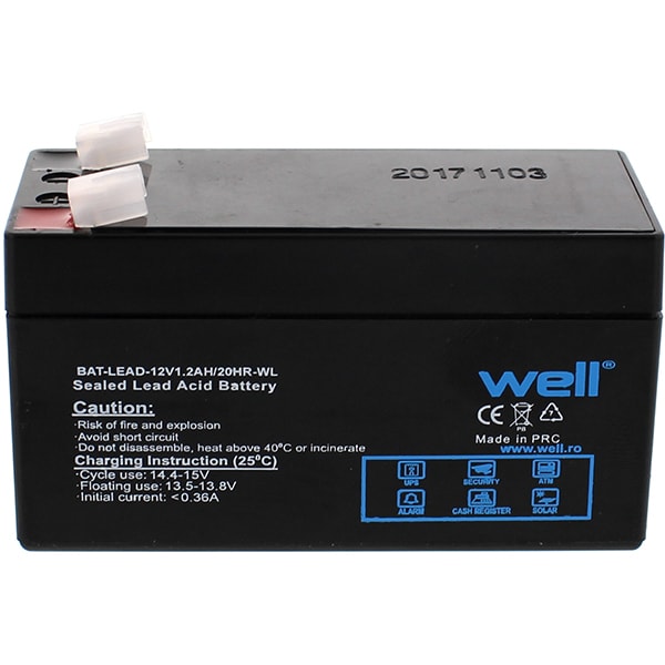 Acumulator plumb acid  WELL BAT-LEAD-12V1.2AH-WL, 12V, 1.2 Ah 