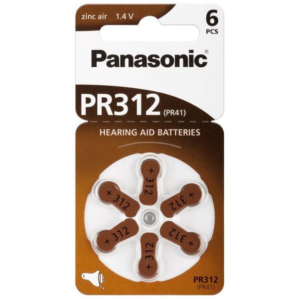 Baterii PANASONIC Zinc Air PR312, 6 bucati