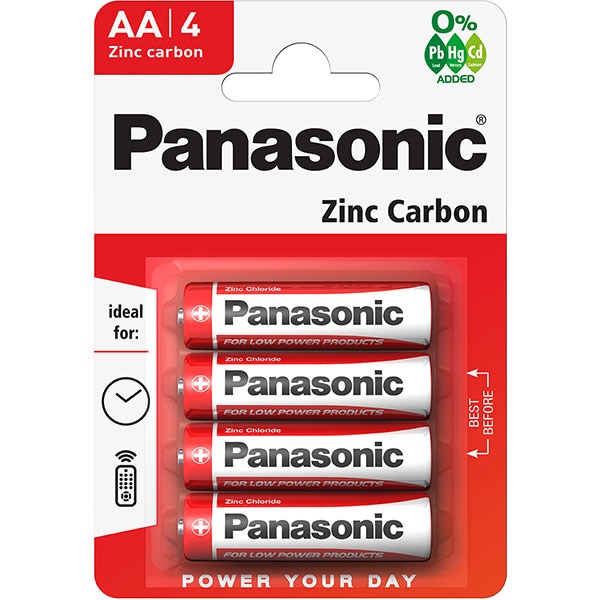 Baterii PANASONIC Red Zinc R6RZ/AA, 4 bucati