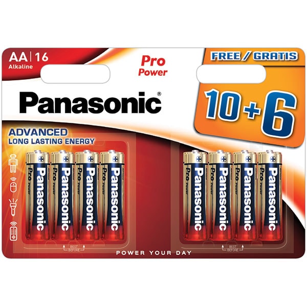 Baterii PANASONIC Pro Power Gold Alkaline LR6/AA, 10+6 bucati