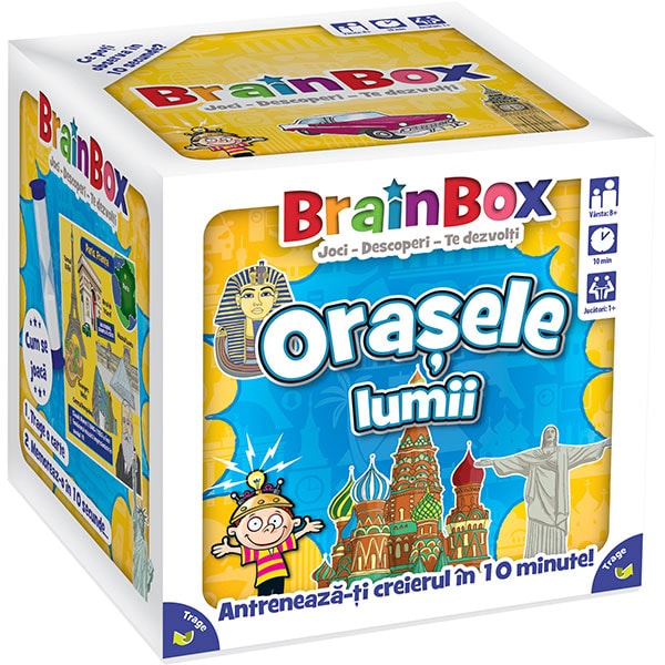 Joc de societate BRAINBOX Orasele Lumii BX0445, 8 ani+, 1-6 jucatori