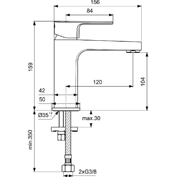 Baterie lavoar IDEAL STANDARD Cerafine D BC553AA, alama sanitara, crom