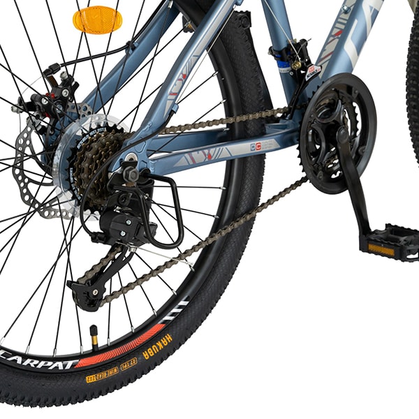Bicicleta MTB CARPAT C2499A, roata 24", 21 viteze, schimbator Shimano, frana disc mecanica, bleu-gri