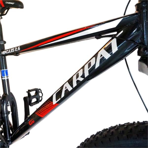 Bicicleta FAT BIKE CARPAT Hercules C2619B, 26", cadru otel, negru-rosu