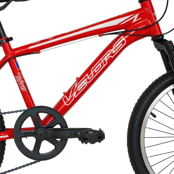 Bicicleta MTB VELORS 2010A, 20", otel, rosu-alb
