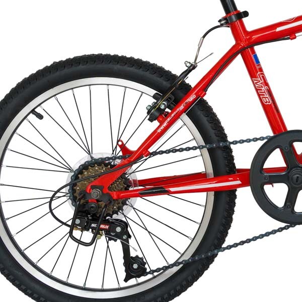 Bicicleta MTB VELORS 2010A, 20", otel, rosu-alb