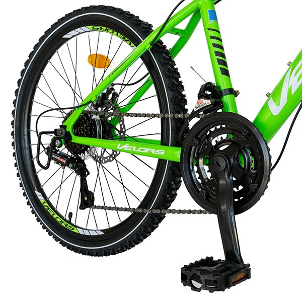 Bicicleta de munte VELORS V2409A, 24", cadru otel, verde-alb -negru
