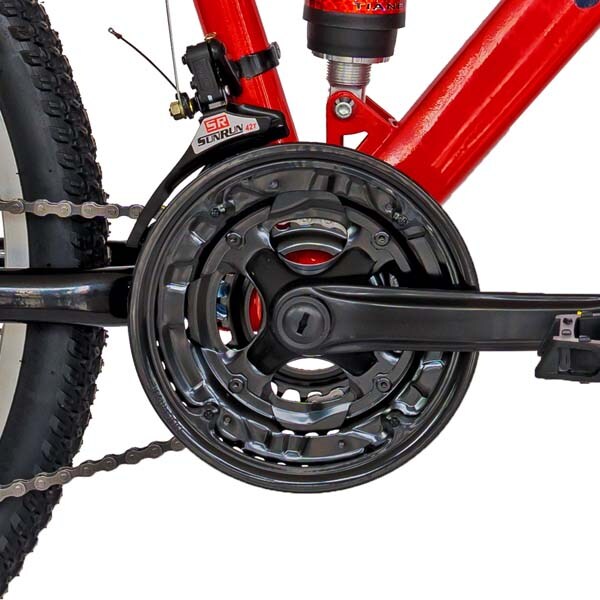 Bicicleta Mountain Bike VELORS 2460A, 24", cadru otel, rosu-negru