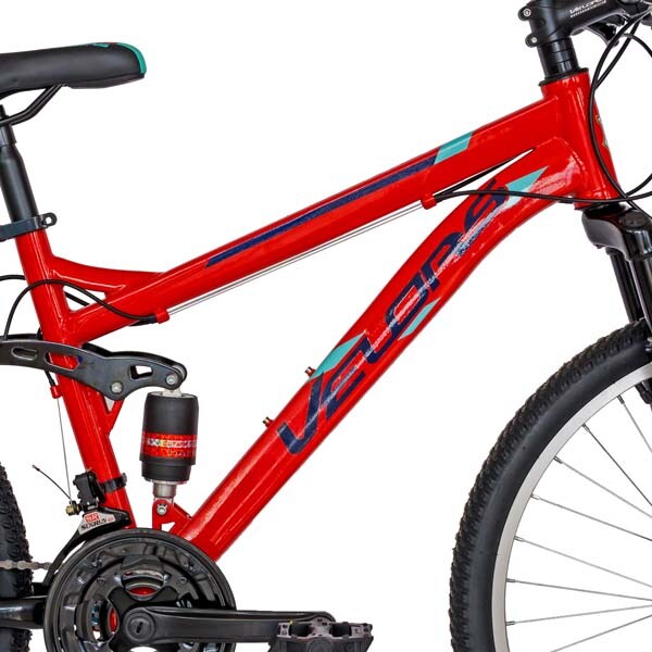 Bicicleta Mountain Bike VELORS 2460A, 24", cadru otel, rosu-negru