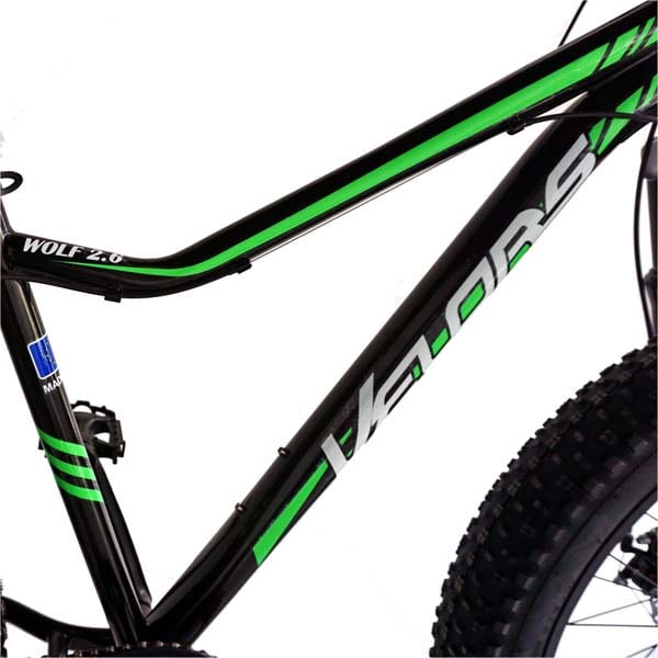 Bicicleta FAT BIKE VELORS V2605A, 26", cadru otel, negru-verde