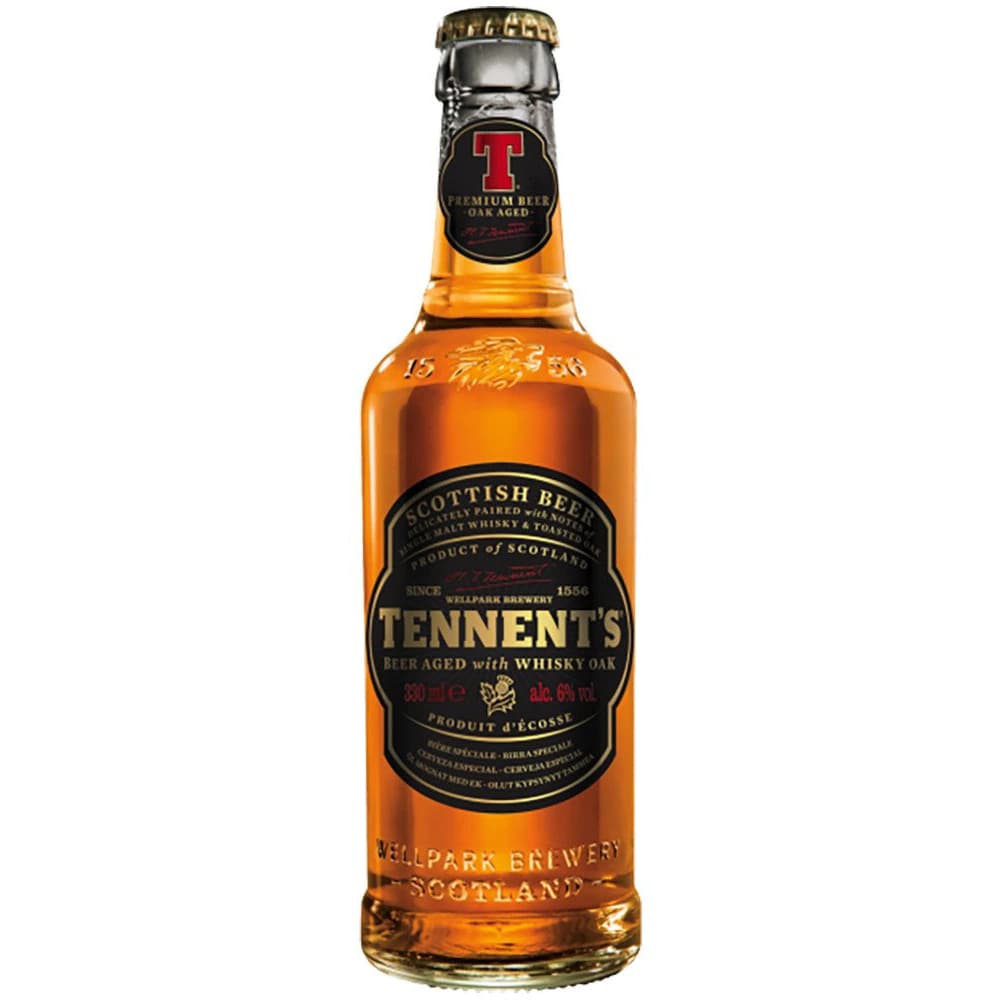 Bere cu arome Tennent's Whisky Oak bax 0.33L x 24 sticle