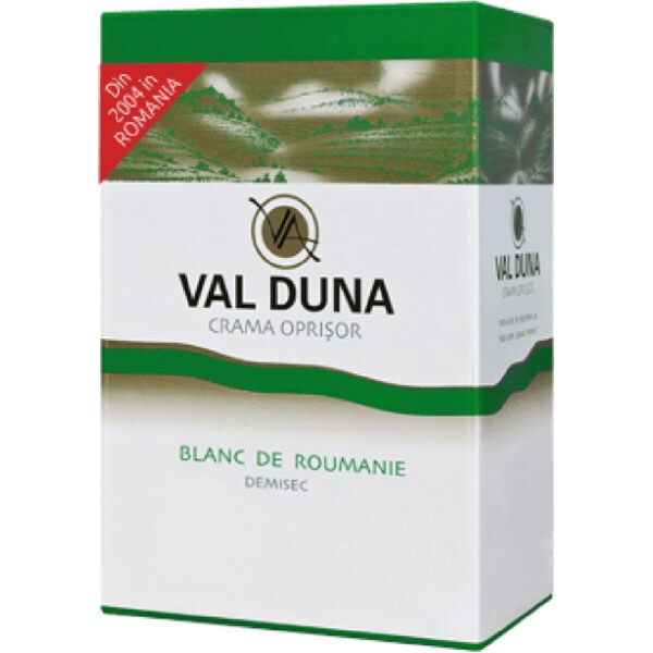 Vin alb demisec Crama Oprisor Val Duna Blanc de Roumanie, 3L, Bag in Box