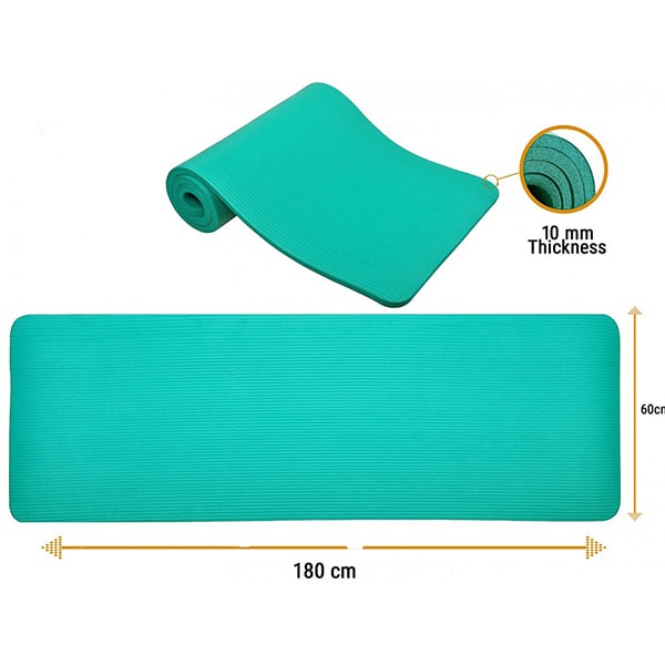 Saltea fitness/yoga TECHFIT FYMATGREEN10, 180 x 60 x 1 cm, verde