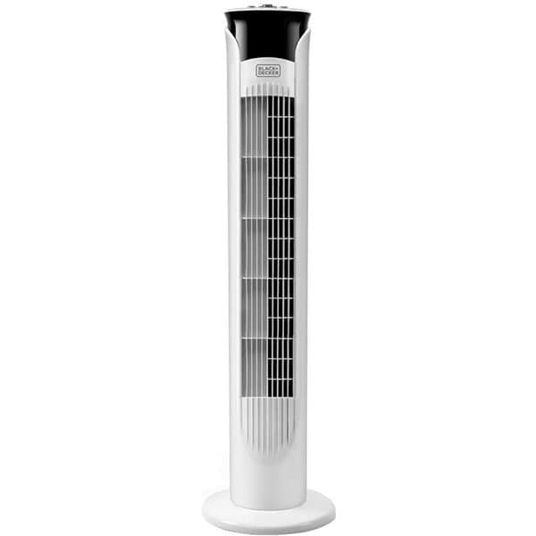 Ventilator turn BLACK & DECKER BXEFT47E, 3 trepte viteza, 45W, Timer, alb