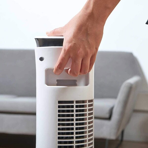 Ventilator turn BLACK & DECKER BXEFT47E, 3 trepte viteza, 45W, Timer, alb