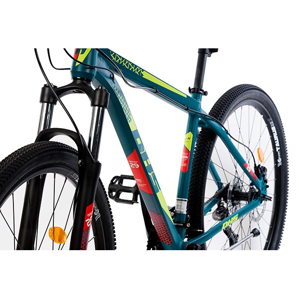 Bicicleta MTB DHS Terrana 2927, roata 29", 24 viteze, schimbator Shimano, frana disc hidraulica verde