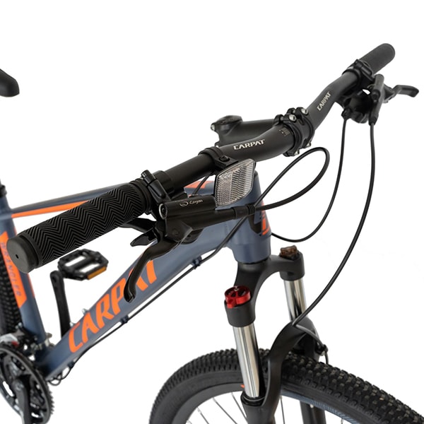 Bicicleta MTB CARPAT C2759AH, roata 27.5", 24 viteze, schimbator Shimano, frana disc hidraulica, gri-portocaliu