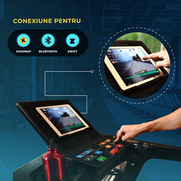 Banda de alergat TECHFIT MT300, viteza maxima, 18km/h, greutate suportata 150kg