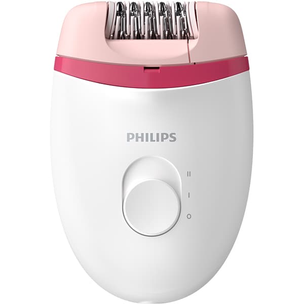 Epilator PHILIPS Satinelle Essential BRE235/00, 20 pensete, 2 viteze, 2 accesorii, retea, alb-roz