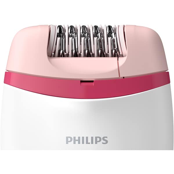 Epilator PHILIPS Satinelle Essential BRE235/00, 20 pensete, 2 viteze, 2 accesorii, retea, alb-roz