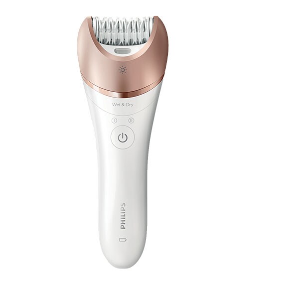 Epilator PHILIPS Satinelle Advanced Wet & Dry BRE650/00, 32 pensete, 2 viteze, 8 accesorii, acumulator, alb