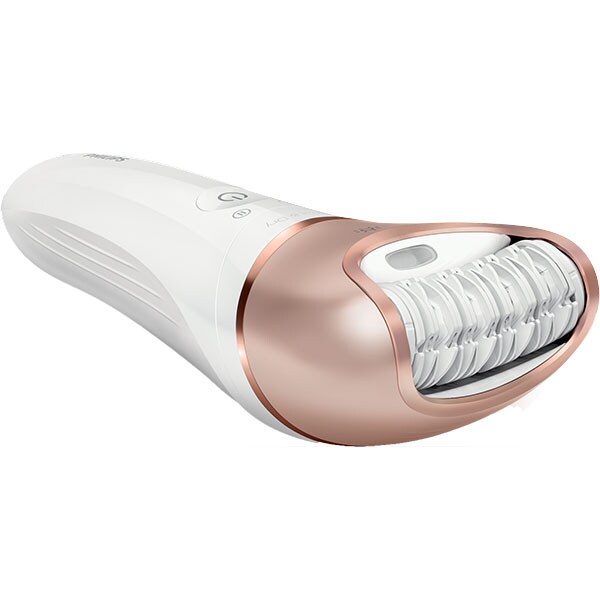 Epilator PHILIPS Satinelle Advanced Wet & Dry BRE650/00, 32 pensete, 2 viteze, 8 accesorii, acumulator, alb
