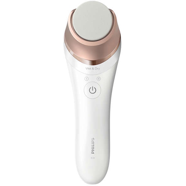 Epilator PHILIPS Satinelle Prestige BRE652/00, 32 pensete, 2 viteze, 9 accesorii, accumulator, alb-roz