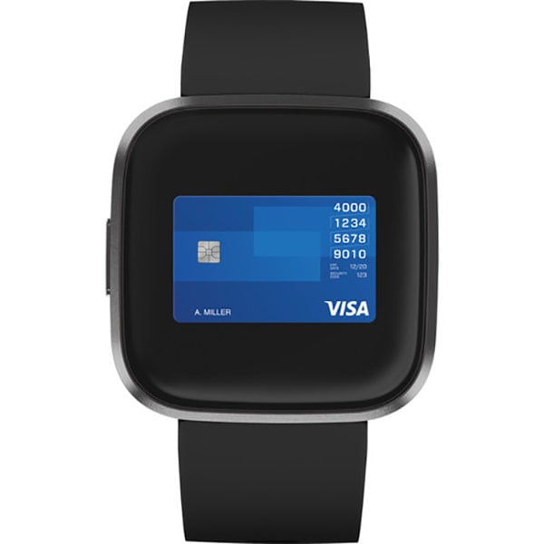 Smartwatch FITBIT Versa 2, Android/iOS, silicon, Black / Carbon Aluminum