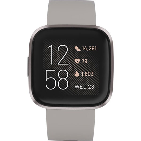 Smartwatch FITBIT Versa 2, Android/iOS, silicon, Stone / Mist Grey aluminum