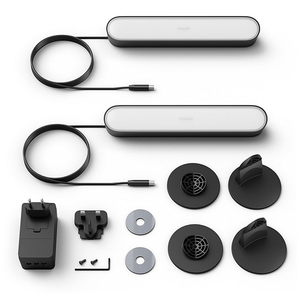Pachet lampi inteligente PHILIPS Hue Play 8718696170724, lumina RGB, 6.6W, negru, 2 buc
