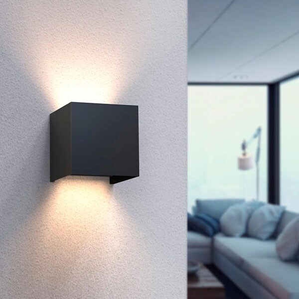 Aplica de perete LED Smart HAMA 176563, 6W, 300lm, Wi-Fi, lumina variabila, negru