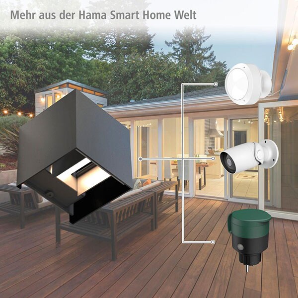 Aplica de perete LED Smart HAMA 176563, 6W, 300lm, Wi-Fi, lumina variabila, negru