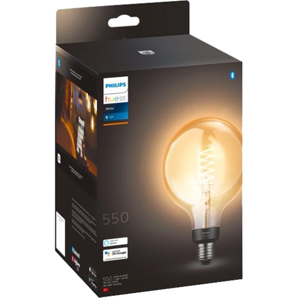 Bec LED Smart PHILIPS Hue 8719514279131, E27, 7W, 550lm, Bluetooth, Dimabil, lumina calda, compatibil Alexa, Google Assistant
