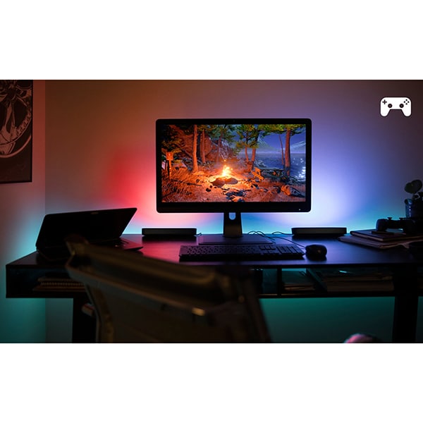 Pachet lampi inteligente PHILIPS Hue Play 8718696170724, lumina RGB, 6.6W, negru, 2 buc