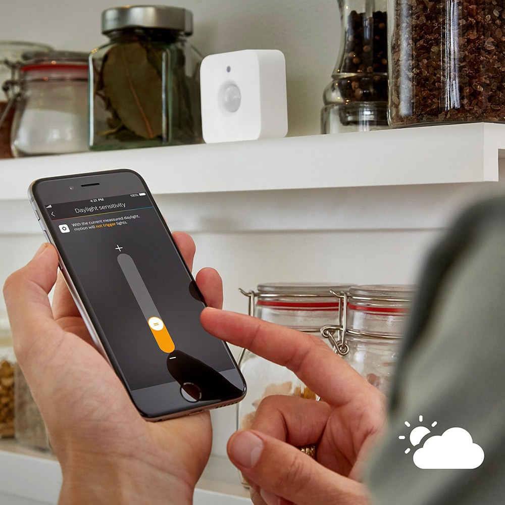 Senzor de miscare PHILIPS Hue Motion 8718696743171, IP42, ZigBee Light Link, alb