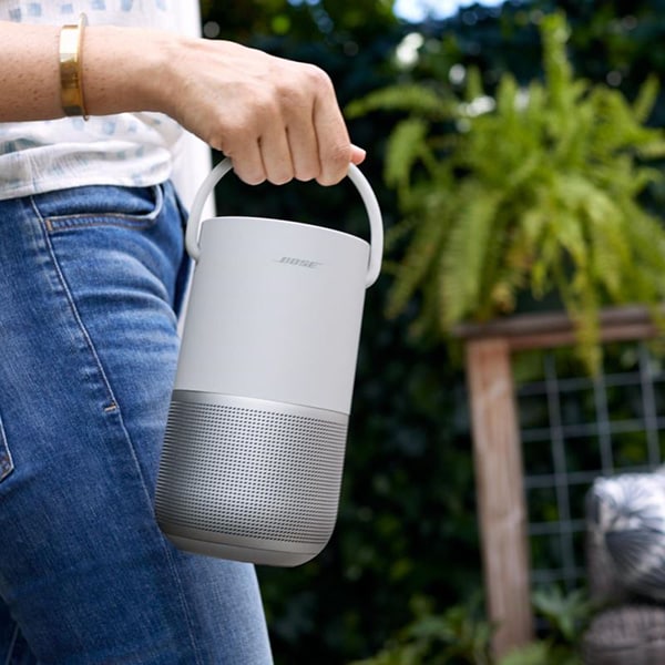 Boxa portabila BOSE Home Speaker Portable, Bluetooth, Wi-Fi, IPX4, Multi-Room, Sunet 360, argintiu