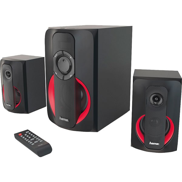 Boxe HAMA PR-2180, 2.1, 80W, Bluetooth, negru-rosu