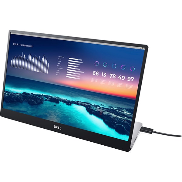 Monitor portabil LED IPS DELL C1422H, 14", Full HD, 60Hz, argintiu