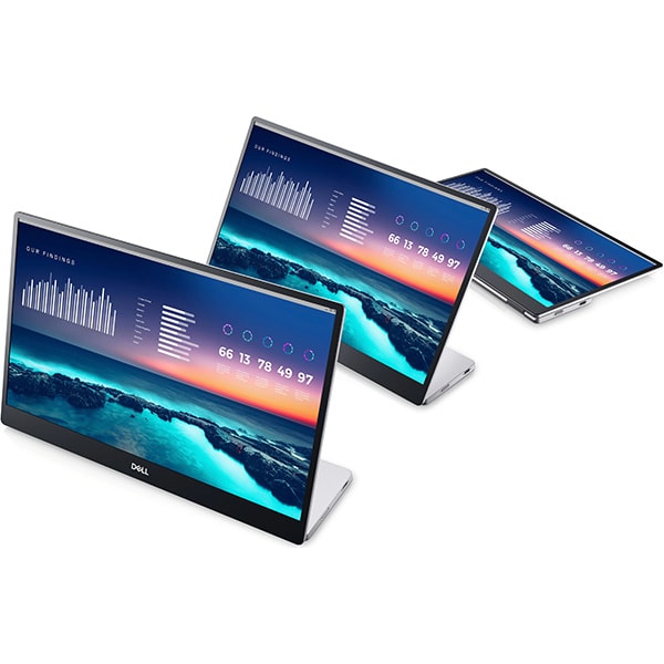 Monitor portabil LED IPS DELL C1422H, 14", Full HD, 60Hz, argintiu