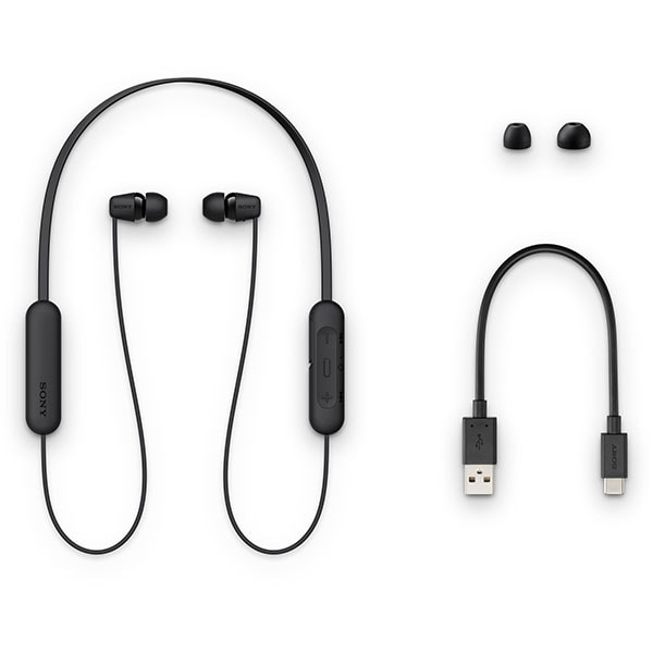 Casti SONY WIC200, Bluetooth, In-Ear, Microfon, negru