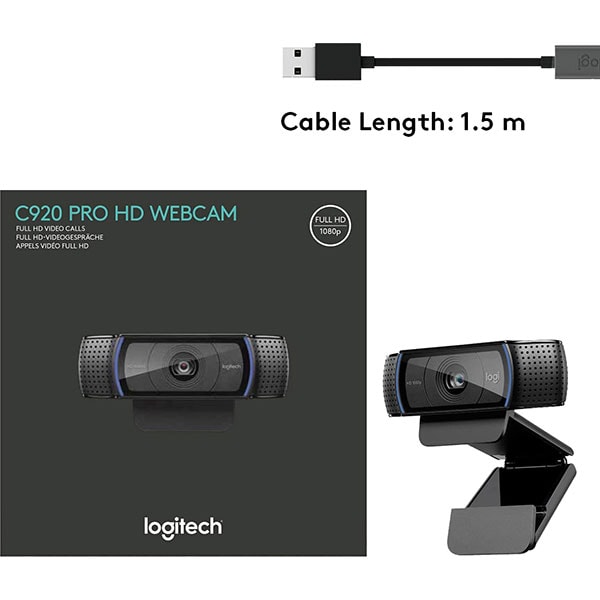 Camera Web LOGITECH HD Pro C920, Full HD 1080p, negru