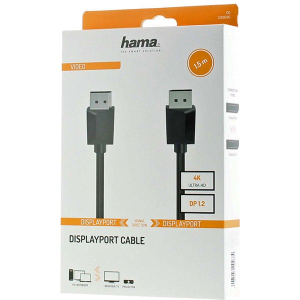 Cablu DisplayPort 1.2 HAMA 200696, 1.5m, negru