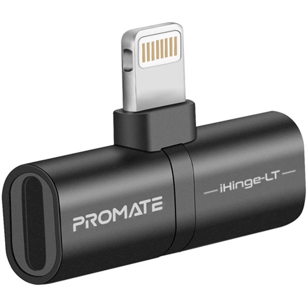 Adaptor audio PROMATE iHinge-LT, 1x Lightning tata - 2x Lightning mama, negru
