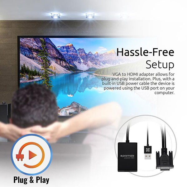 Adaptor VGA-HDMI PROMATE proLink-V2H, negru