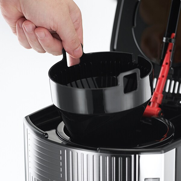Cafetiera RUSSELL HOBBS Geo Steel 25270-56, 1.5l, 1000W, 12 cesti, argintiu-negru